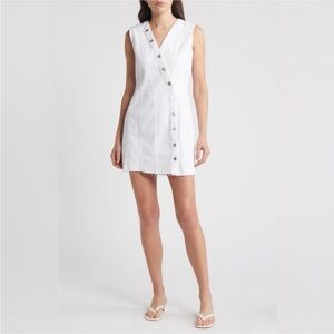 Rails Asymmetric Denim Salt White Dress NWT